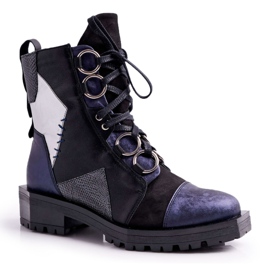 Botas Mujer Piel Maciejka Azul Marino 04184-17 / 00-3 marina