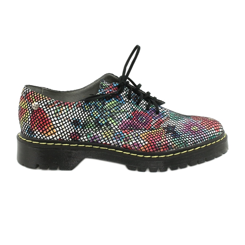 Zapatos Brogues Oxfords Cuero Flores Maciejka 04087-43 para mujer multicolor
