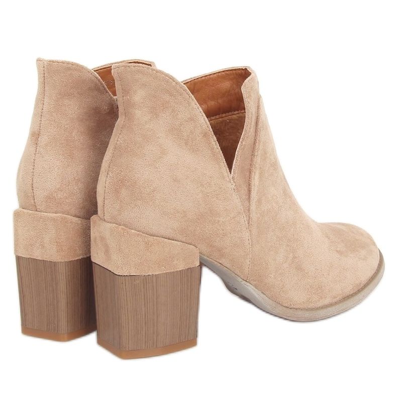 Botas con corte en tacones beige A5703 Caqui Botas con corte en tacones beige A5703 Caqui