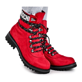 EVE De Mujer Botas en Tacón Plano con Cremallera Rojo Popsi EVE De Mujer Botas en Tacón Plano con Cremallera Rojo Popsi