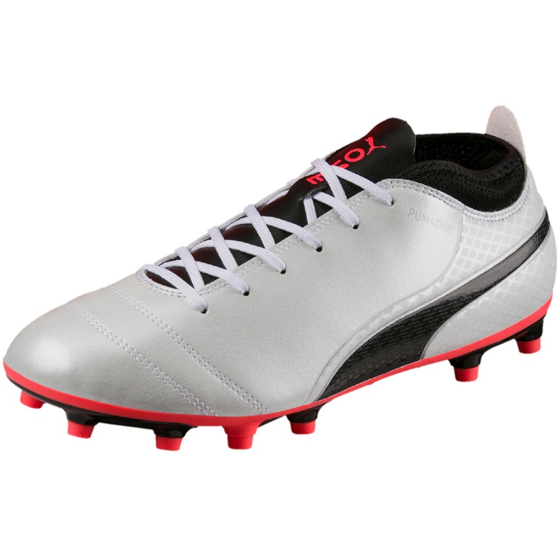 Botas de fútbol Puma One 17.4 Fg blanco-negro-rojo 104075 01 multicolor