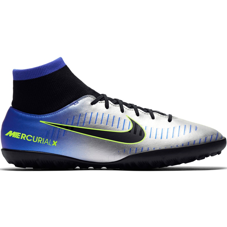 Calzado de fútbol Nike Mercurial X Victory 6 Df Neymar Tf 921514407 verde, azul, gris / plateado azul