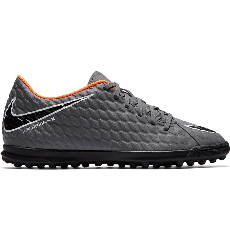 Botas de fútbol Nike Hypervenom Phantom X 3 Club Tf Jr AH7298 081 gris / plata, naranja, gris / plata gris