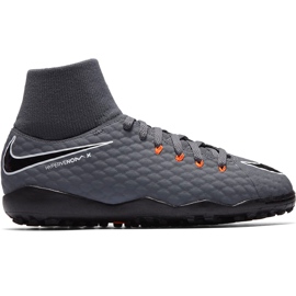 Calzado de fútbol Nike Hypervenom Phantom X 3 Academy Df Tf Jr AH7293 081 multicolor gris
