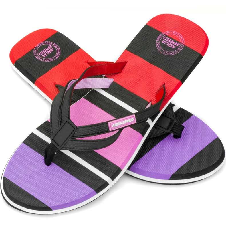 Zapatillas de piscina para mujer Aqua-Speed ​​Marina 07 negro rojo rosado
