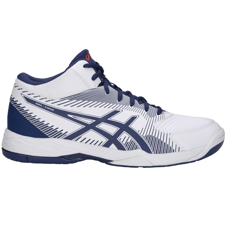 Zapatillas de voleibol Asics Gel-Task Mt B703Y 100 para hombre blanco azul marino blanco