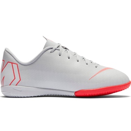 Zapatos de fútbol Nike Mercurial Vapor X 12 Academy Ic Jr AJ3101 060 blanco gris