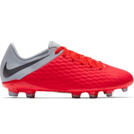Calzado de fútbol Nike Hypervenom 3 Academy Fg Jr AJ4119 600 rojo rojo