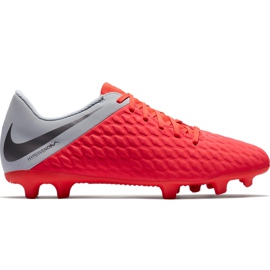 Calzado de fútbol Nike Hypervenom Phantom 3 Club Fg Jr AJ4146 600 multicolor rojo