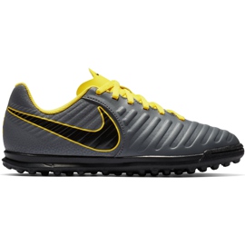 Zapatillas de fútbol Nike Tiempo Legend 7 Club Tf Jr AH7261070 negro gris Zapatillas de fútbol Nike Tiempo Legend 7 Club Tf Jr AH7261070 negro gris