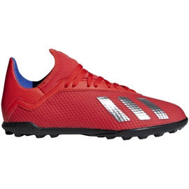 Zapatillas de fútbol adidas X 18.3 Tf Jr rojas BB9403 multicolor rojo