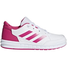 Adidas AltaSport K zapatillas blancas y rosas para niños D96870 blanco