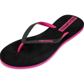 Zapatillas de piscina para mujer Aqua-speed Genoa col. 37 negro rosa