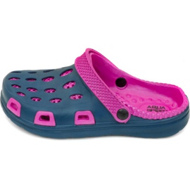 Zapatillas de piscina para niños Aqua-Speed ​​Silvi, col 49, rosa y azul marino