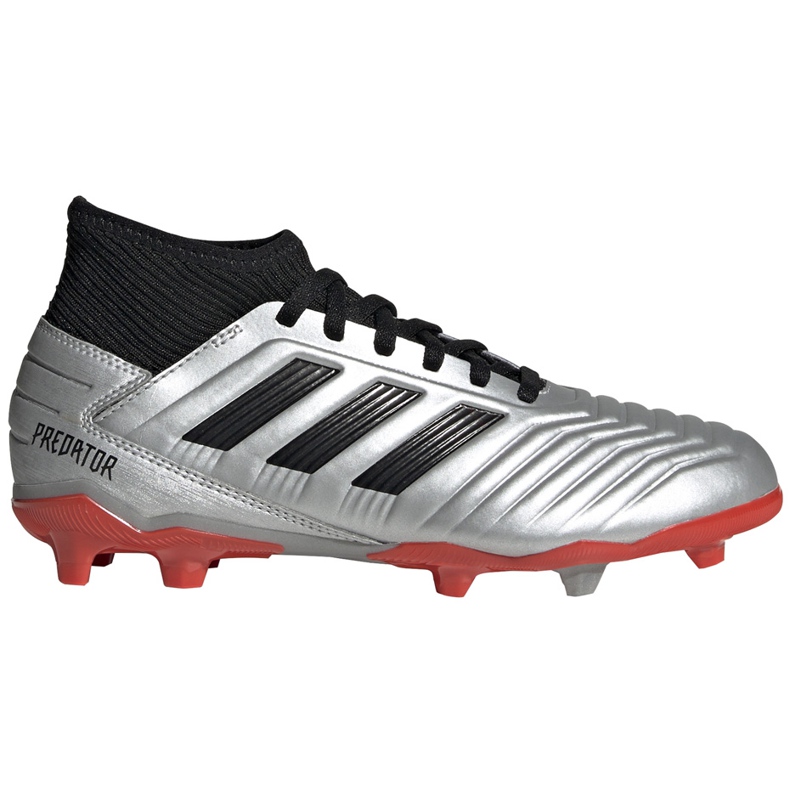 Botas de fútbol adidas Predator 19.3 Fg Jr plateado G25795 multicolor plata