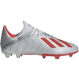 Botas de fútbol adidas X 19.2 Fg plateadas F35386 gris gris