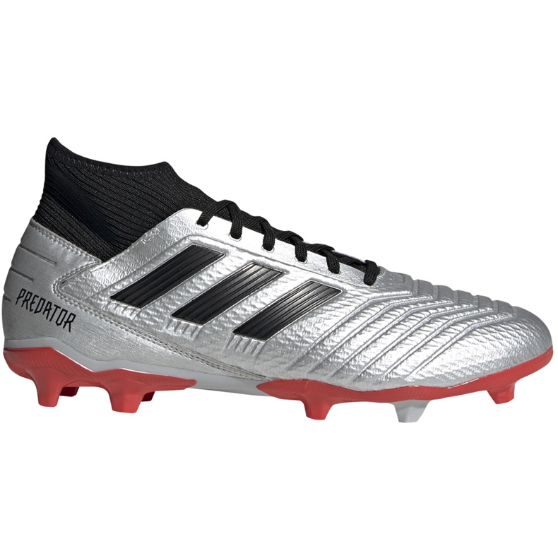 Botas de fútbol adidas Predator 19.3 Fg plateadas F35595 rojo plata