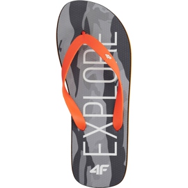Zapatillas 4F para hombre negro profundo naranja H4L19 KLM001 20S gris