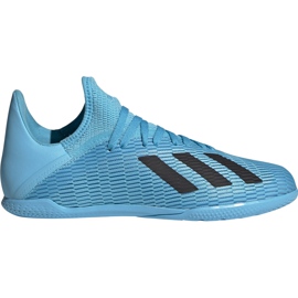 Botas de fútbol adidas X 19.3 In Junior azul F35354