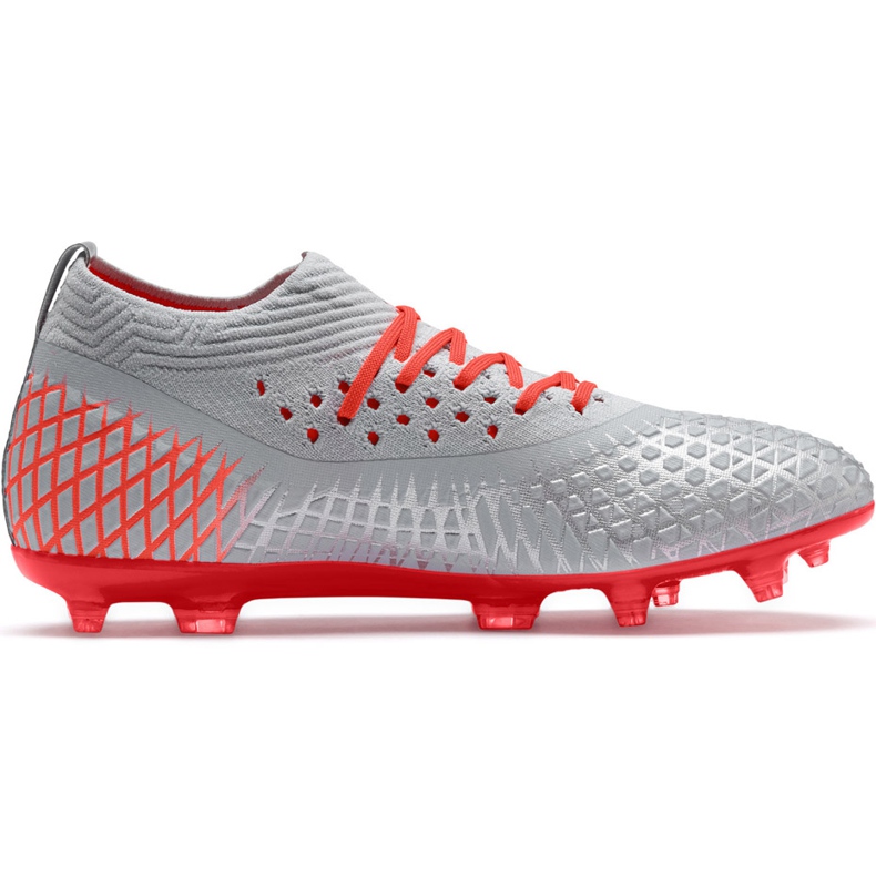 Botas de fútbol Puma Future 4.2 Netfit Fg Ag plata-rojo 105611 01 multicolor gris