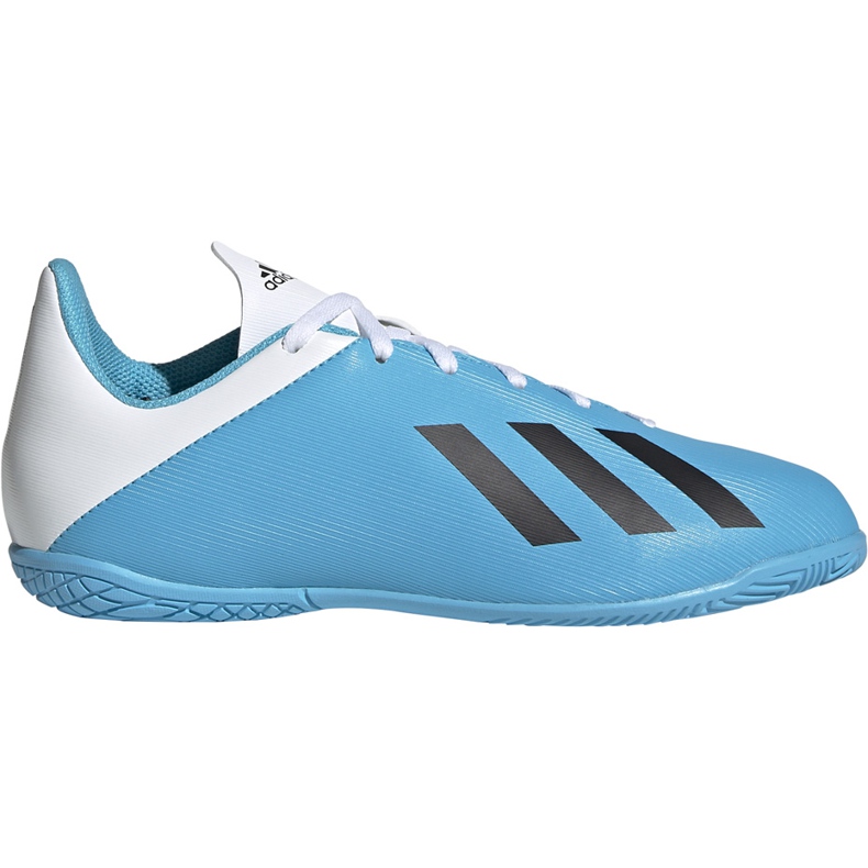 Botas de fútbol adidas X 19.4 In Junior azul y blanco F35352