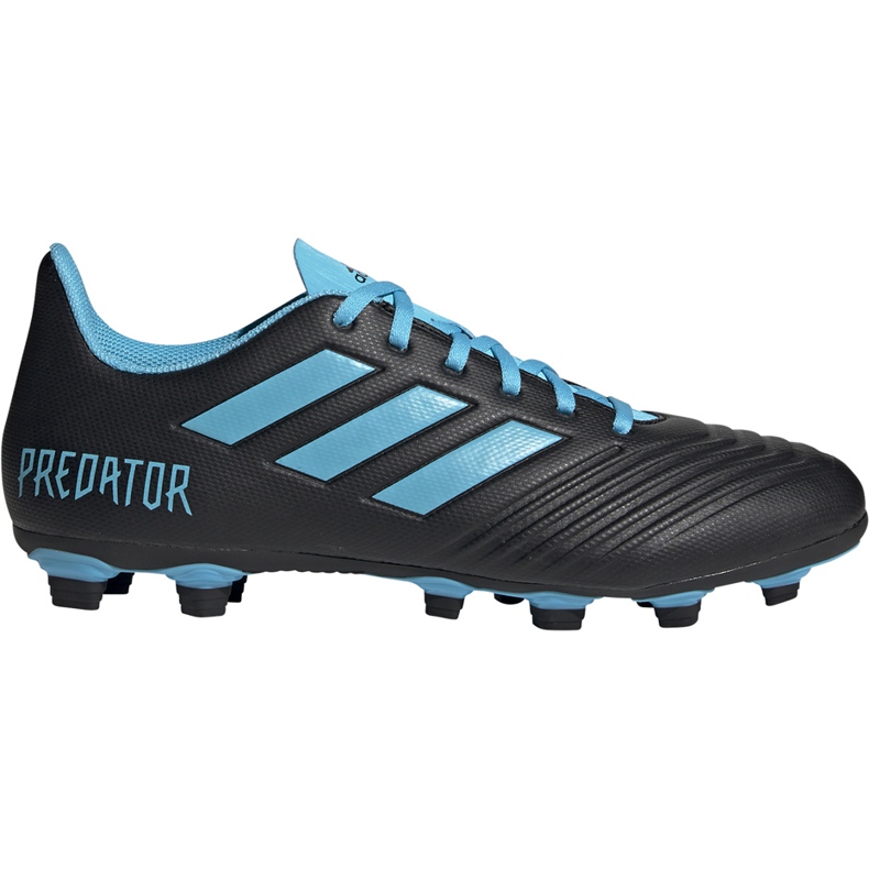 Botas de fútbol adidas Predator 19.4 FxG negras y azules F35598 negro negro