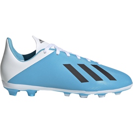 Botas de fútbol Adidas X 19.4 FxG Junior azul y blanco F35361