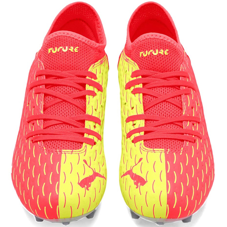 Botas de fútbol Puma Future 5.4 Osg Fg Ag 105949 01 para niños rojo amarillo