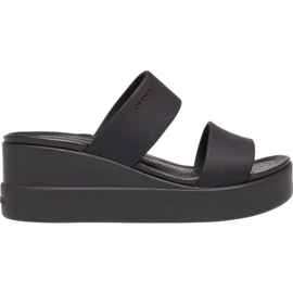 Pantuflas de mujer Crocs Brooklyn Mid Wedge W negro 206219060