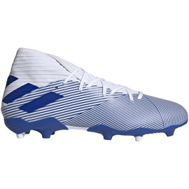 Botas de fútbol adidas Nemeziz 19.3 Fg blancas y azules EG7202 multicolor blanco