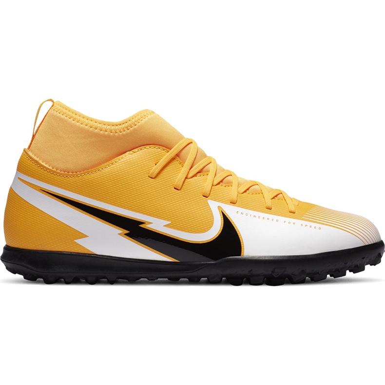 Calzado de fútbol Nike Mercurial Superfly 7 Club Tf Junior AT8156 801 naranja amarillo