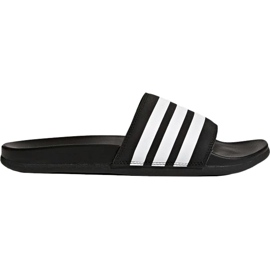 Zapatillas Adidas Adilette Cloudfoam Plus Stripes negras AP9971 blanco negro