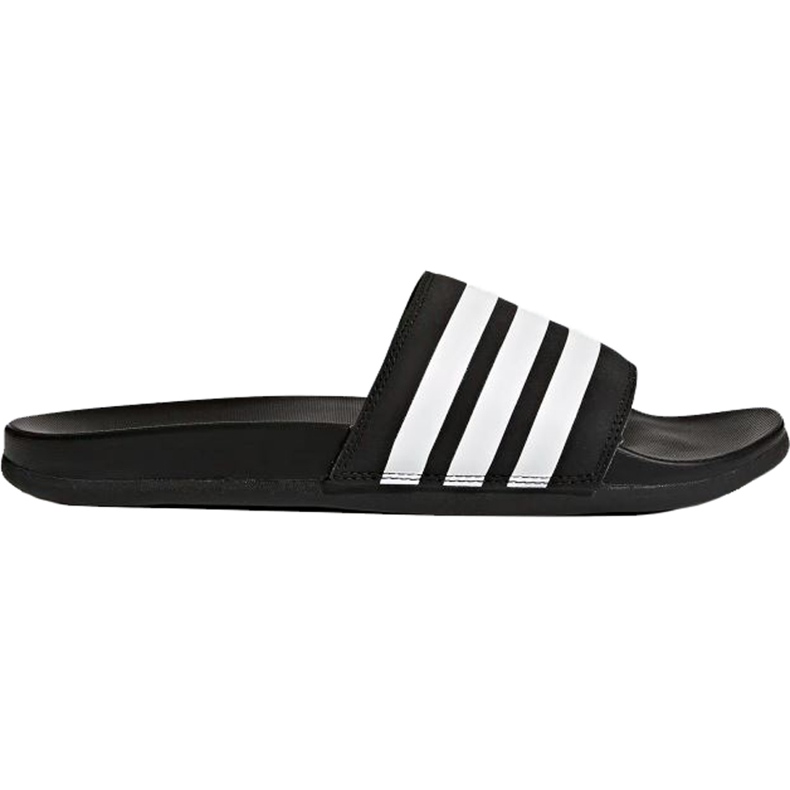 Zapatillas Adidas Adilette Cloudfoam Plus Stripes negras AP9971 blanco negro