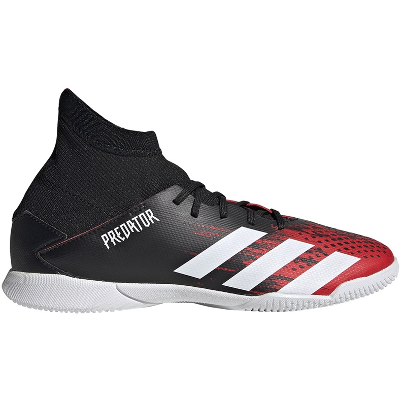 Botas de fútbol Adidas Predator 20.3 In Jr negras y rojas EF1954 multicolor negro