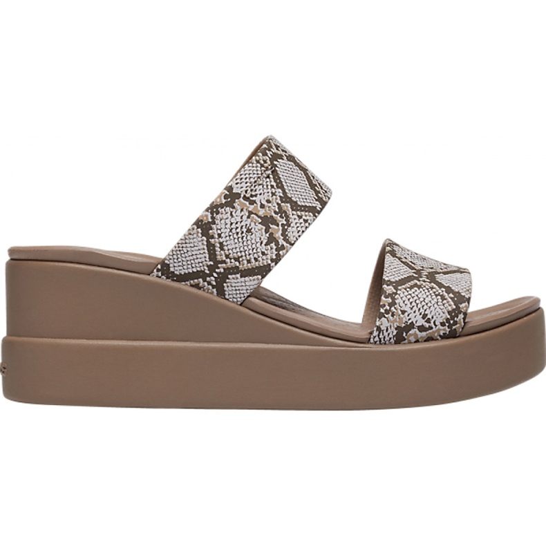 Crocs Pantuflas para mujer Brooklyn Mid Wedge W Multi Stucco 206219 93T beige