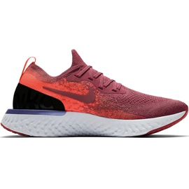 Zapatillas Mujer Nike Epic React Flyknit burdeos-naranjas-negras AQ0070 601 rojo púrpura multicolor