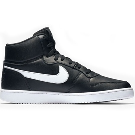 Zapatillas de hombre Nike Ebernon Mid negras y blancas AQ1773 002 blanco negro