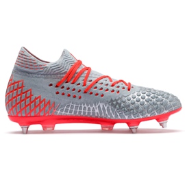 Zapatos de fútbol Puma Future 4.1 Netfit MxSG gris-naranja 105676 01 rojo