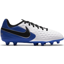 Zapatillas de fútbol Nike Tiempo Legend 8 Club FG / MG Junior AT5881 104 blanco blanco