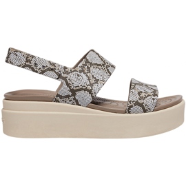Sandalias Crocs para mujer Brooklyn Low Wedge W multi stucco 206453 93T beige