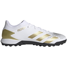 Botas de fútbol adidas Predator 20.3 L Tf FW9189 blanco, dorado, negro blanco