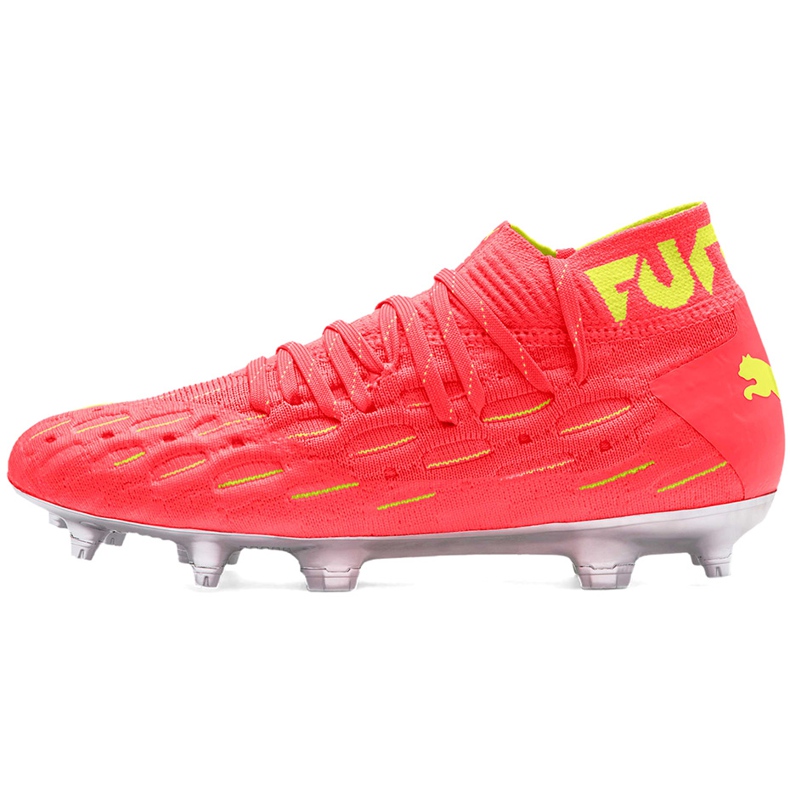 Botas de fútbol Puma Future 5.1 Netfit Osg Fg Ag Junior 105946 01 para niños amarillo rojo