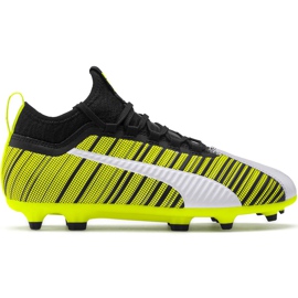 Zapatos de fútbol Puma One 5.3 Fg Ag Junior amarillo-negro-blanco 105657 03 amarillo, blanco, negro
