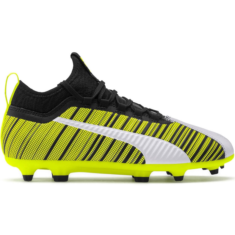 Zapatos de fútbol Puma One 5.3 Fg Ag Junior amarillo-negro-blanco 105657 03 amarillo, blanco, negro