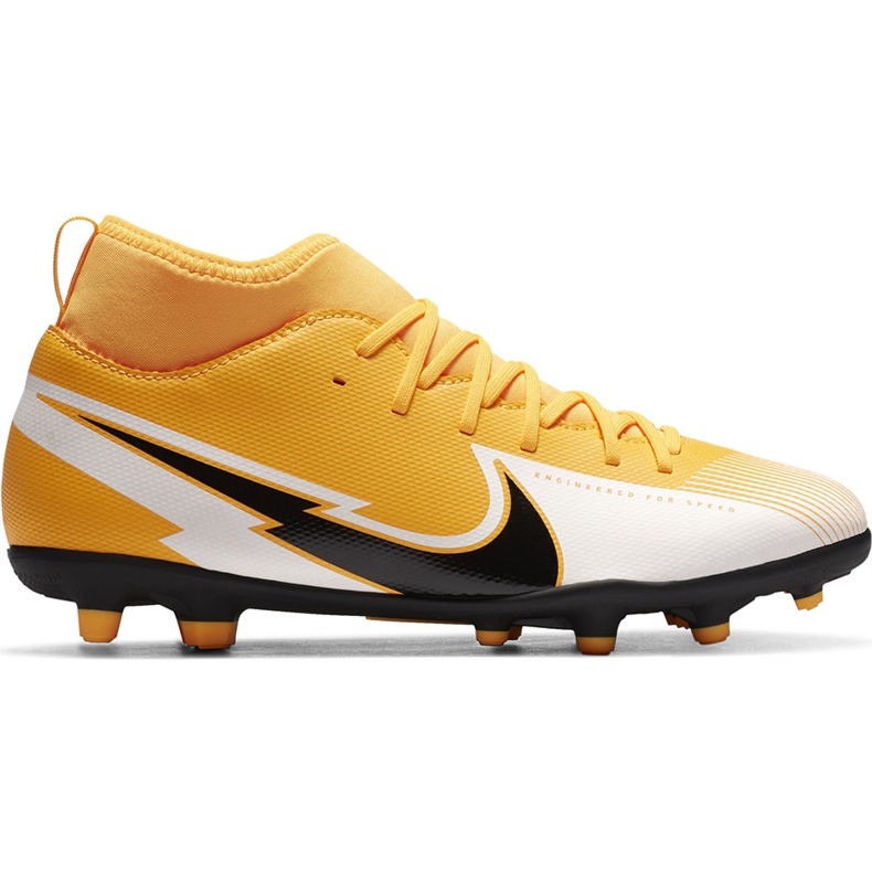 Zapatillas de fútbol Nike Mercurial Superfly 7 Club FG / MG Junior AT8150 801 naranja amarillo