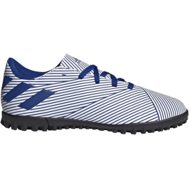 Adidas Nemeziz 19.4 Tf Junior blanco y azul zapatos de fútbol FV3313 multicolor