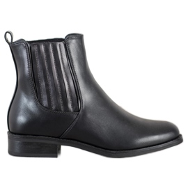 SHELOVET Botas de tacón plano negro