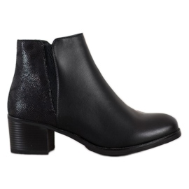 SHELOVET Botas cómodas de tacón alto negro
