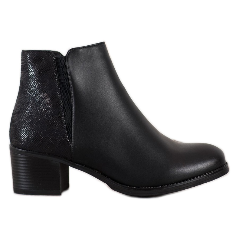 SHELOVET Botas cómodas de tacón alto negro SHELOVET Botas cómodas de tacón alto negro