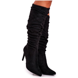 PS1 Botas De Mujer Con Tacón Alto Ante Negro Dinámico
